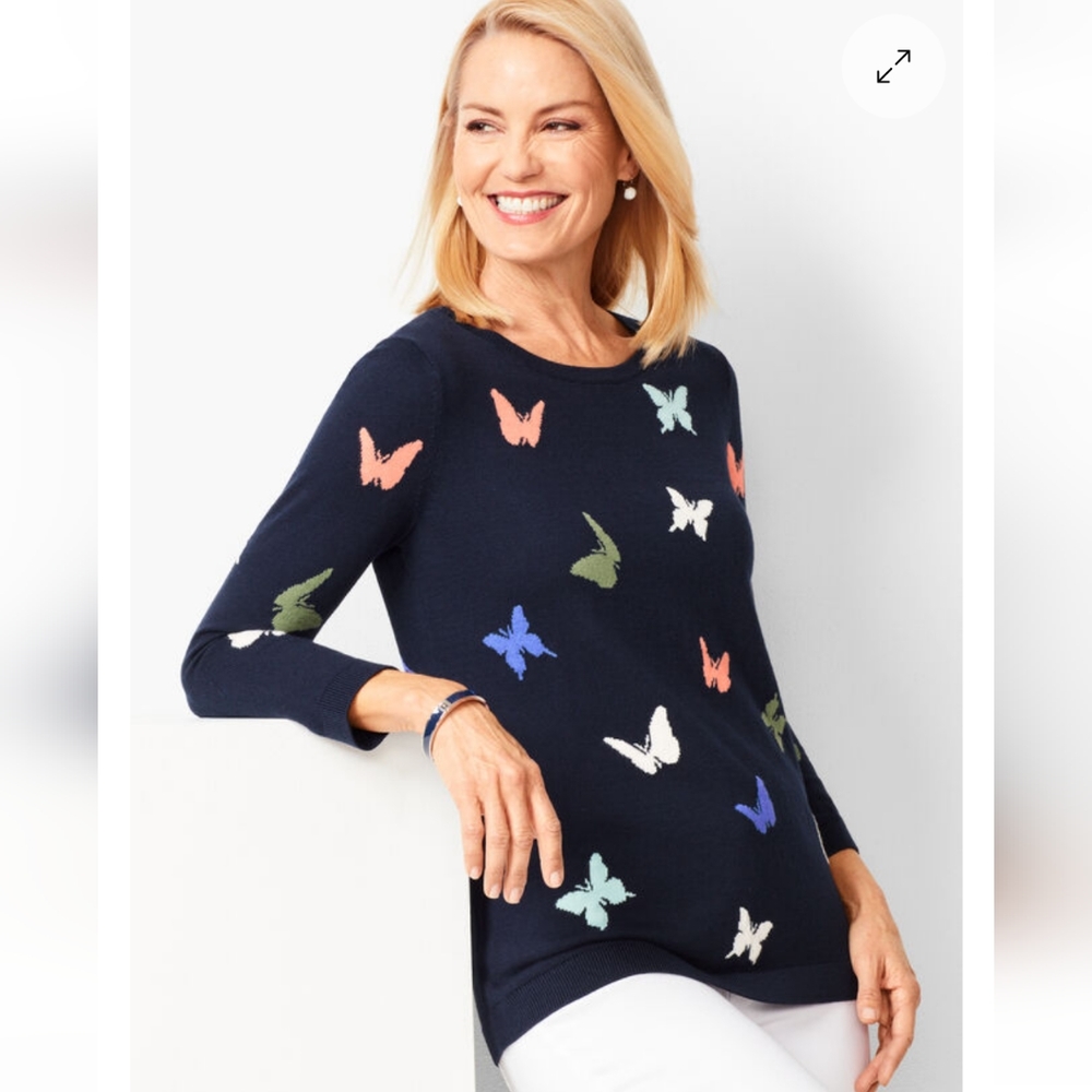 Talbots Butterfly Sweater Plus X 10/12 Fine Knit
